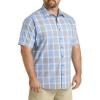 imageDXL Synrgy Mens Big and Tall Large Plaid Sport Shirt Blue WhiteBlue White