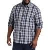 imageDXL Synrgy Mens Big and Tall Plaid Sport ShirtNavy Grey