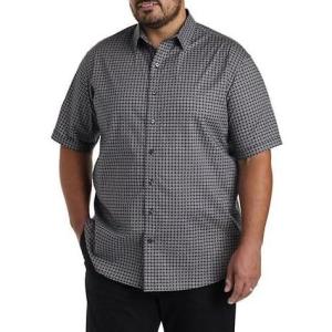 imageDXL Synrgy Mens Big and Tall Geometric Print Sport ShirtGrey Black