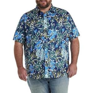 imageDXL Synrgy Mens Big and Tall MultiFloral Sport ShirtMulti Blue