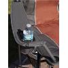 image1000lb Capacity HeavyDuty Portable Oversized Chair Collapsible Padded Arm Chair with Cup Holders and Lower Mesh Side Pocket Black