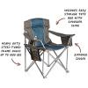 image1000lb Capacity HeavyDuty Portable Oversized Chair Collapsible Padded Arm Chair with Cup Holders and Lower Mesh Side Pocket Black