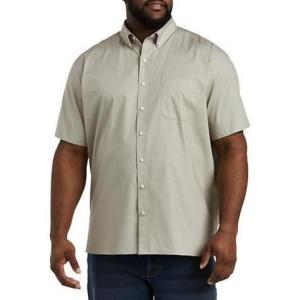 imageDXL Mens Big and Tall Big  Tall Essentials by DXL Mens Big and Tall Poplin ShortSleeve Sport Shirt Grey 4XLT