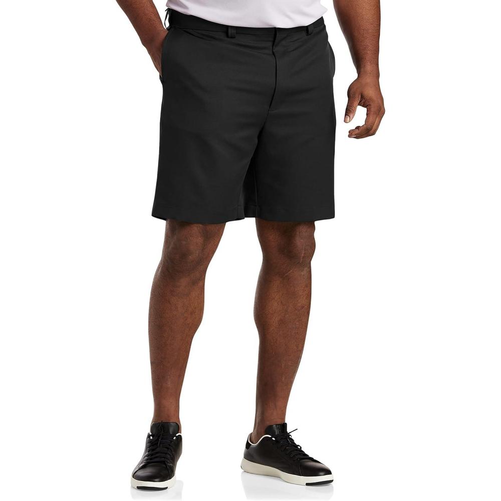 image:imageOak Hill by DXL Mens Big and Tall WaistRelaxer Microfiber Shorts  Machine WashableMultiple Colors Sizes 4260Black