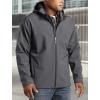 image:imageHarbor Bay by DXL Mens Big and Tall Hooded Bonded Fleece Jacket  Fleece Lined Interior and Smooth FullZip Outer ShellCharcoal Black