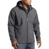 image:imageHarbor Bay by DXL Mens Big and Tall Hooded Bonded Fleece Jacket  Fleece Lined Interior and Smooth FullZip Outer ShellCharcoal Black