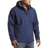 image:imageHarbor Bay by DXL Mens Big and Tall Hooded Bonded Fleece Jacket  Fleece Lined Interior and Smooth FullZip Outer ShellNavy Charcoal