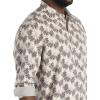 image:imageDXL RolledSleeve Floral Print Sport Shirt Grey 1XLT