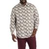 image:imageDXL RolledSleeve Floral Print Sport Shirt Grey 5XL