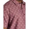 image:imageGeometric Floral Microfiber Sport Shirt Pink 2XL