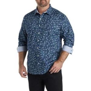 image:imageDXL Floral Print Sport Shirt Blue 3XL