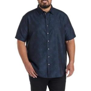 image:imageDXL Microfiber Geometric Print Sport Shirt Navy 2XL