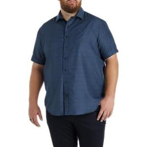 image:imageDXL Tribal Print Microfiber Sport Shirt Navy 2XLT