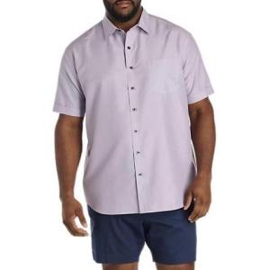 image:imageMicrofiber Geometric Print Sport Shirt Purple 2XLT