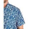 image:imageMicrofiber Abstract Wave Print Sport Shirt Navy 4XLT