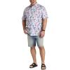 image:imageWatercolor Floral Sport Shirt White Blue Purple 1XL
