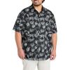 image:imageDXL Mens Big and Tall Big Leaf Print Sport Shirt BlackBlack