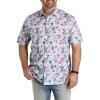 image:imageWatercolor Floral Sport Shirt White Blue Purple 2XLT
