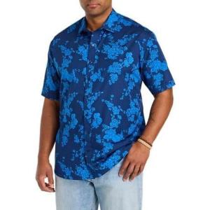 image:imageTonal Floral Sport Shirt Blue 4XLT