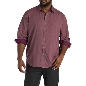 image:imageDXL Mens Big and Tall Micro Print Sport Shirt BurgundyBurgundy