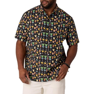 image:imageDXL Mens Big and Tall Multi Drink Patterned Sport Shirt BlackBlack