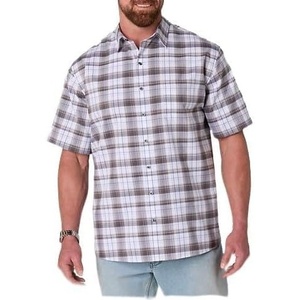 image:imageDXL Multi Plaid Microfiber Sport Shirt Grey 5XLT