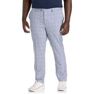 image:imageDXL Mens Big and Tall Plaid MachineWashable Suit Pants BlueBlue