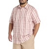 image:imageDXL Mens Big and Tall Plaid Sport ShirtPink Multi