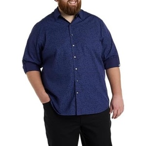 image:imageDXL Geometric Print RollTab Sport Shirt Blue 4XL