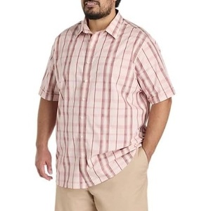 image:imageDXL Mens Big and Tall Plaid Sport ShirtPink Multi