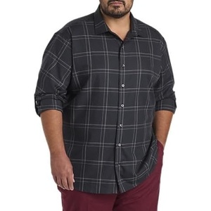 image:imageLarge Plaid RollTab Sport Shirt Black 2XL