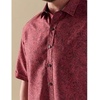 image:imageMicrofiber Abstract Floral Sport Shirt Earth Red  Sizes XL  8XLT  Designed Exclusively for Big amp Tall Men