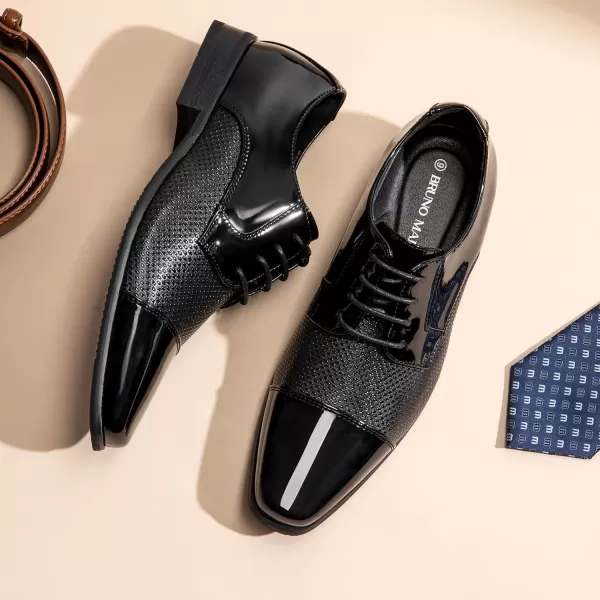 Bruno Marc Men's Patent Tuxedo Dress Shoes Classic Lace-up Formal Oxfords