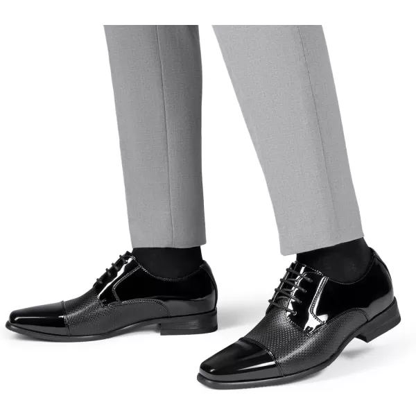 Bruno Marc Men's Patent Tuxedo Dress Shoes Classic Lace-up Formal Oxfords