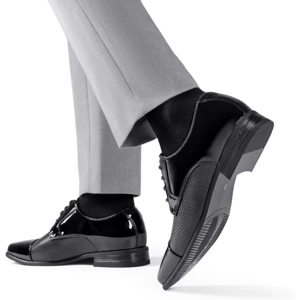 Bruno Marc Men's Patent Tuxedo Dress Shoes Classic Lace-up Formal Oxfords