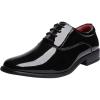 imageBruno Marc Mens Faux Patent Leather Tuxedo Derby Dress Shoes Classic Laceup Formal OxfordBlack