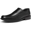 imageBruno Marc Mens Goldman02 Slip on Leather Lined Square Toe Dress Loafers Shoes for Casual Weekend Formal WorkBlack
