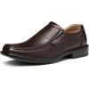 imageBruno Marc Mens Goldman02 Slip on Leather Lined Square Toe Dress Loafers Shoes for Casual Weekend Formal WorkDark Brown