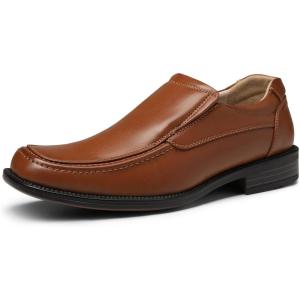 imageBruno Marc Mens Goldman02 Slip on Leather Lined Square Toe Dress Loafers Shoes for Casual Weekend Formal WorkBrown