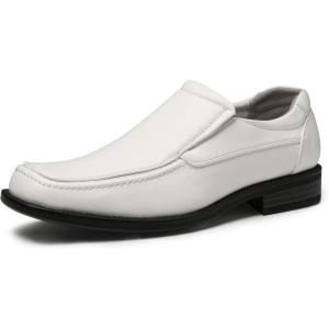imageBruno Marc Mens Goldman02 Slip on Leather Lined Square Toe Dress Loafers Shoes for Casual Weekend Formal WorkWhite