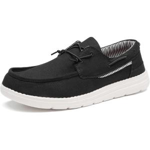 imageBruno Marc Mens Slipon Canvas Loafers Casual Boat ShoesBlack