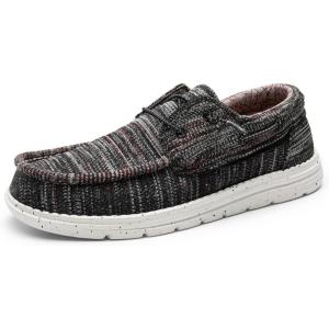 imageBruno Marc Mens Slipon Canvas Loafers Casual Boat ShoesBlackRed