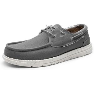 imageBruno Marc Mens Slipon Canvas Loafers Casual Boat ShoesDark Grey