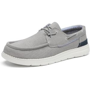 imageBruno Marc Mens Slipon Canvas Loafers Casual Boat ShoesGrey