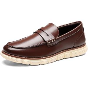 imageBruno Marc Mens Casual Dress Shoes Slipon Lightweight Penny LoafersDark Brown