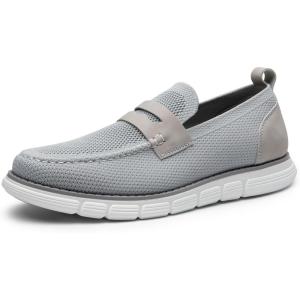 imageBruno Marc Mens Casual Dress Shoes Slipon Lightweight Penny LoafersGrey