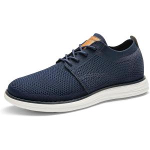 imageBruno Marc Mens KnitFlex Breeze Mesh Sneakers Oxfords LaceUp Lightweight Casual Walking Shoes01 DarkBlue