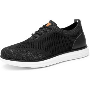 imageBruno Marc Mens KnitFlex Breeze Mesh Sneakers Oxfords LaceUp Lightweight Casual Walking Shoes02 BlackGrey