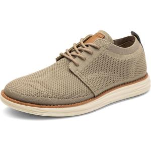 imageBruno Marc Mens KnitFlex Breeze Mesh Sneakers Oxfords LaceUp Lightweight Casual Walking ShoesKhaki