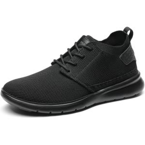 imageBruno Marc Mens Mesh Fabric Fashion Sneakers Casual Oxfords Lightweight Breathable Versatile Walking ShoesBlack Monochrome